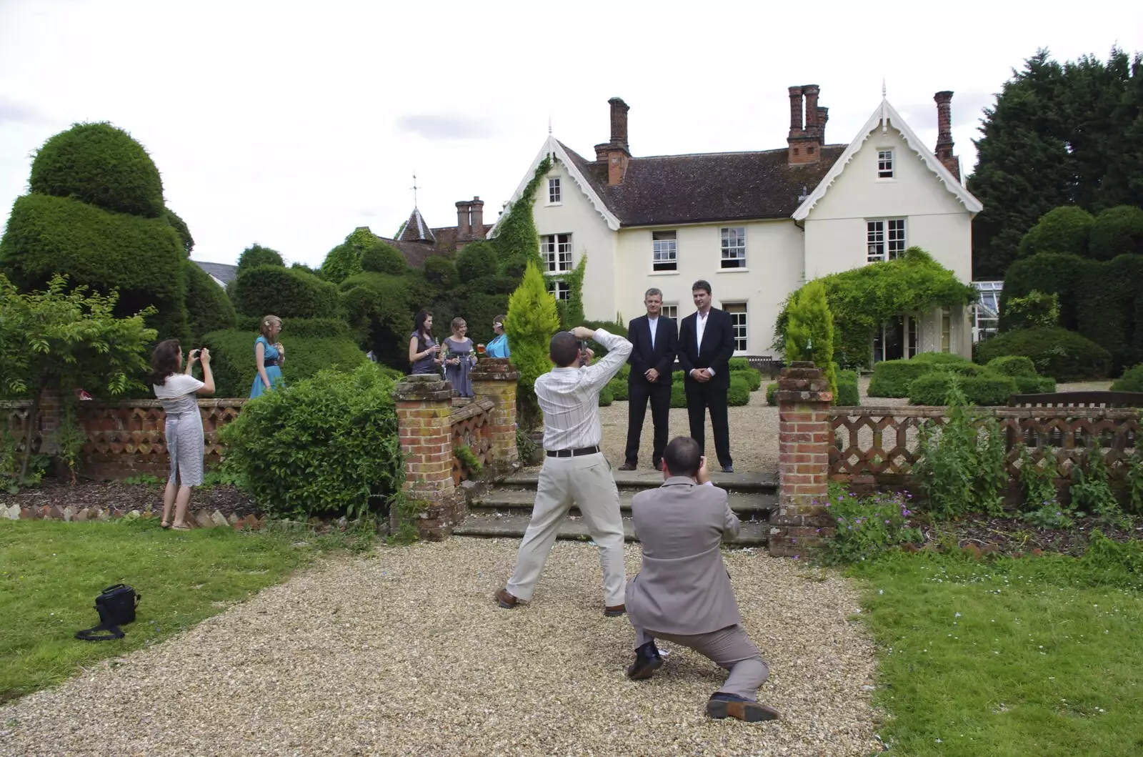 There's a papparazzi moment, from Nosher and Isobel's Wedding, Brome, Suffolk - 3rd July 2010