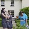 The bridesmaids have a slug of beer, Nosher and Isobel's Wedding, Brome, Suffolk - 3rd July 2010