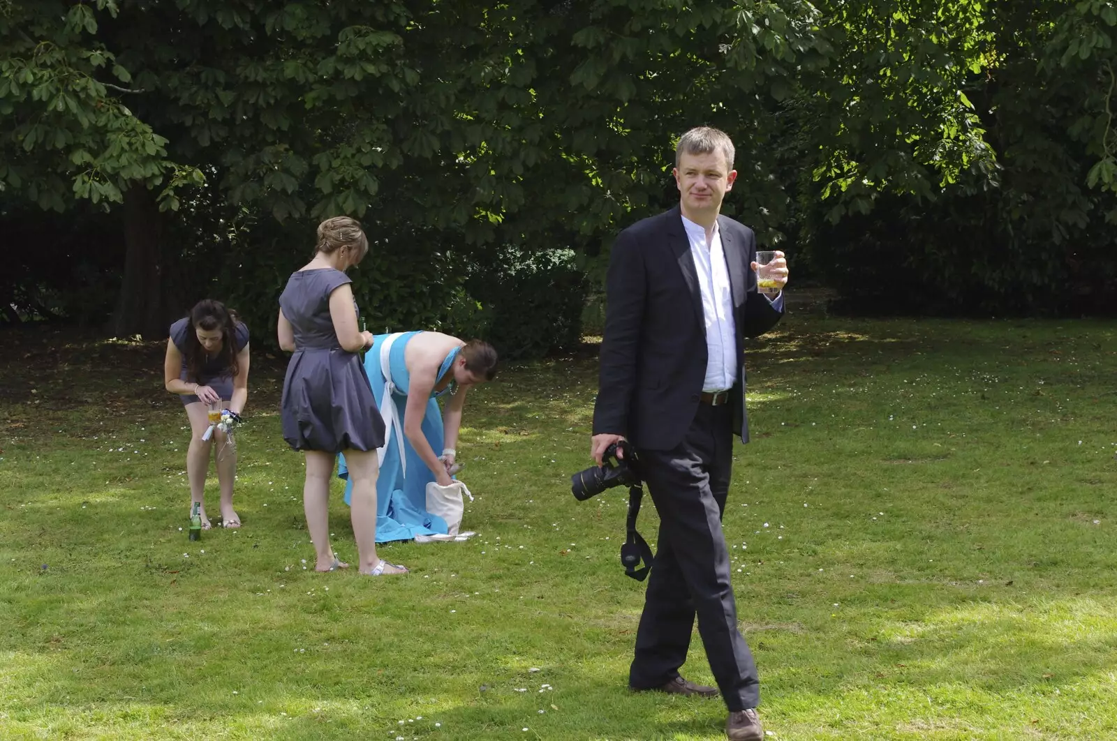 Nosher roams around with a camera, from Nosher and Isobel's Wedding, Brome, Suffolk - 3rd July 2010