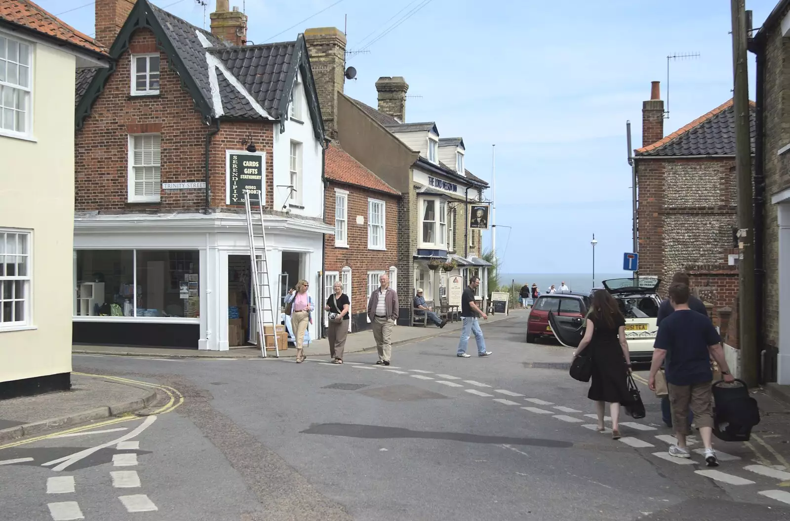 Looking down the street at the Nelson, from A "Minimoon" and an Adnams Brewery Trip, Southwold, Suffolk - 7th July 2010