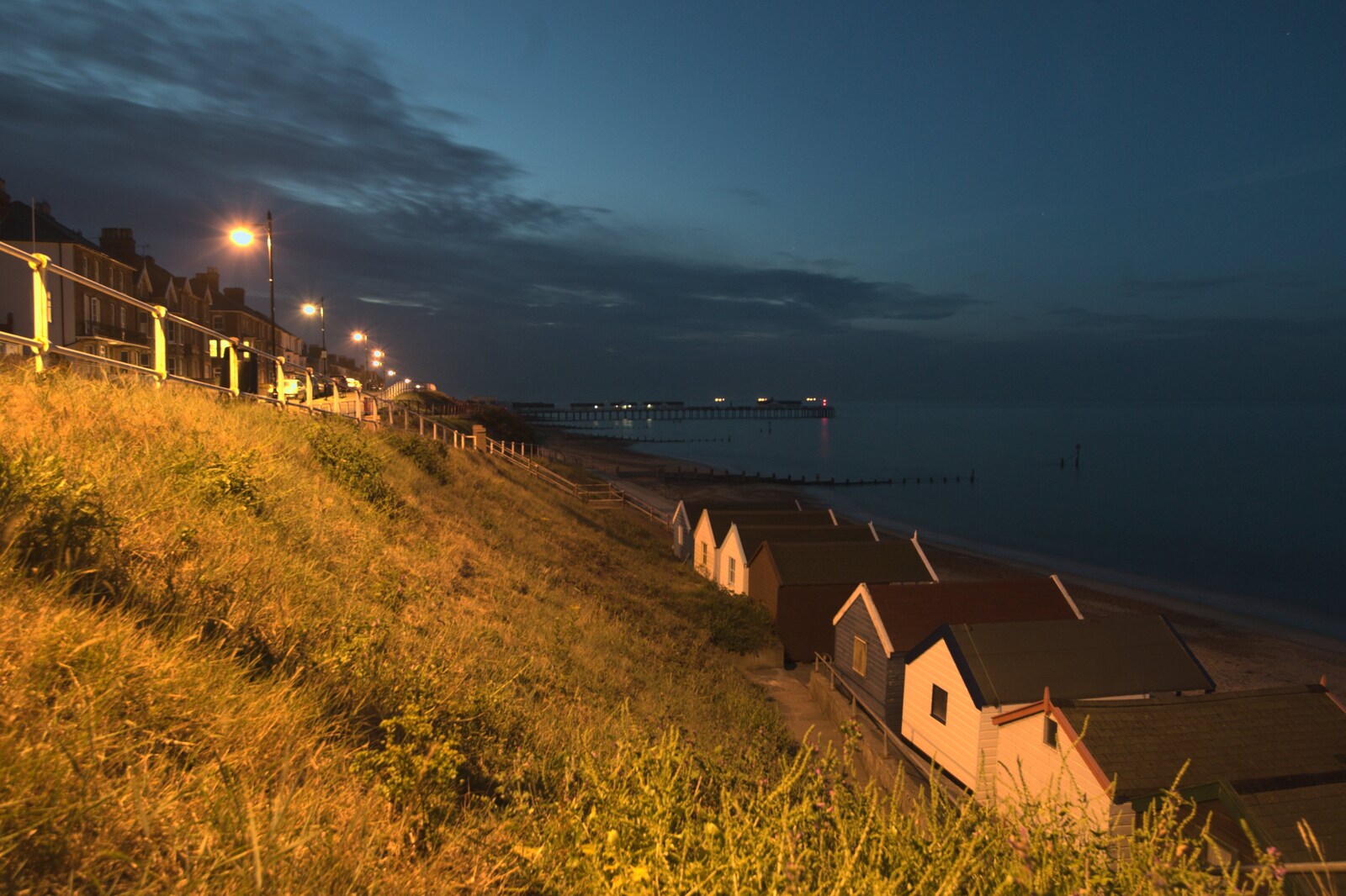 The seafront at night, with the pier in the distance from A "Minimoon" and an Adnams Brewery Trip, Southwold, Suffolk - 7th July 2010