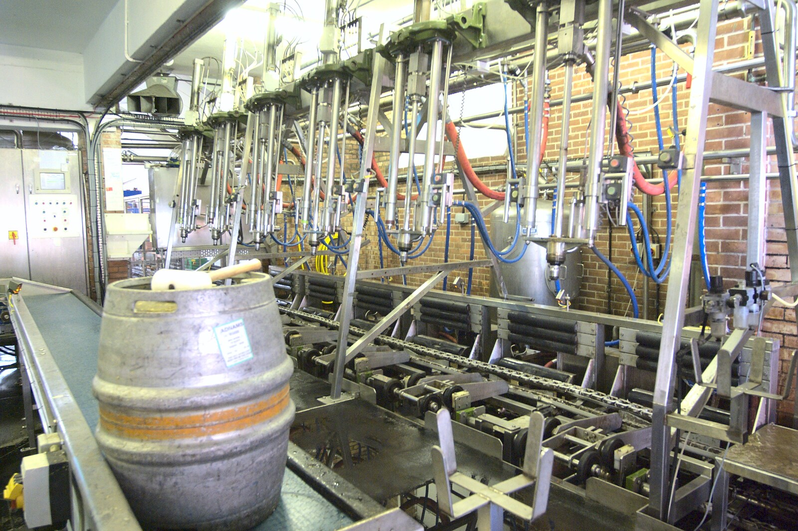 The barrel-filling end of the brewing line from A "Minimoon" and an Adnams Brewery Trip, Southwold, Suffolk - 7th July 2010