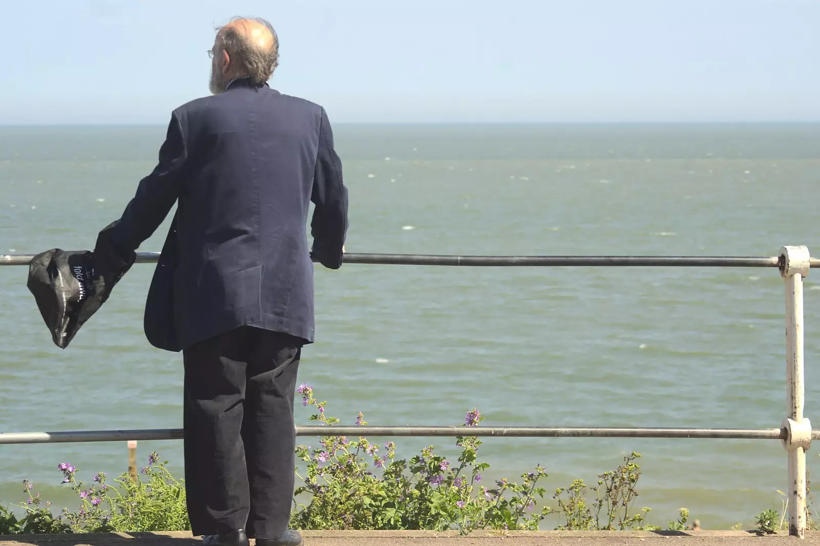 Some dude stares out to sea, from A "Minimoon" and an Adnams Brewery Trip, Southwold, Suffolk - 7th July 2010