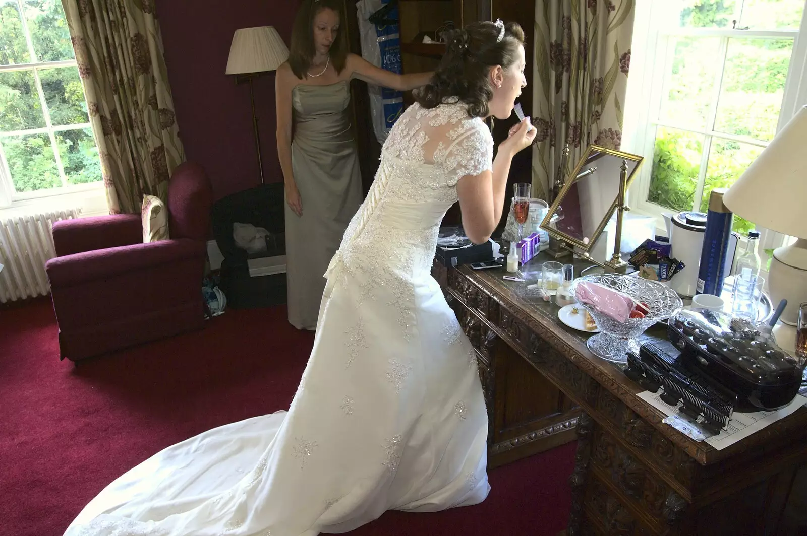 The dress is on, from Clive and Suzanne's Wedding, Oakley and Brome, Suffolk - 10th July 2010