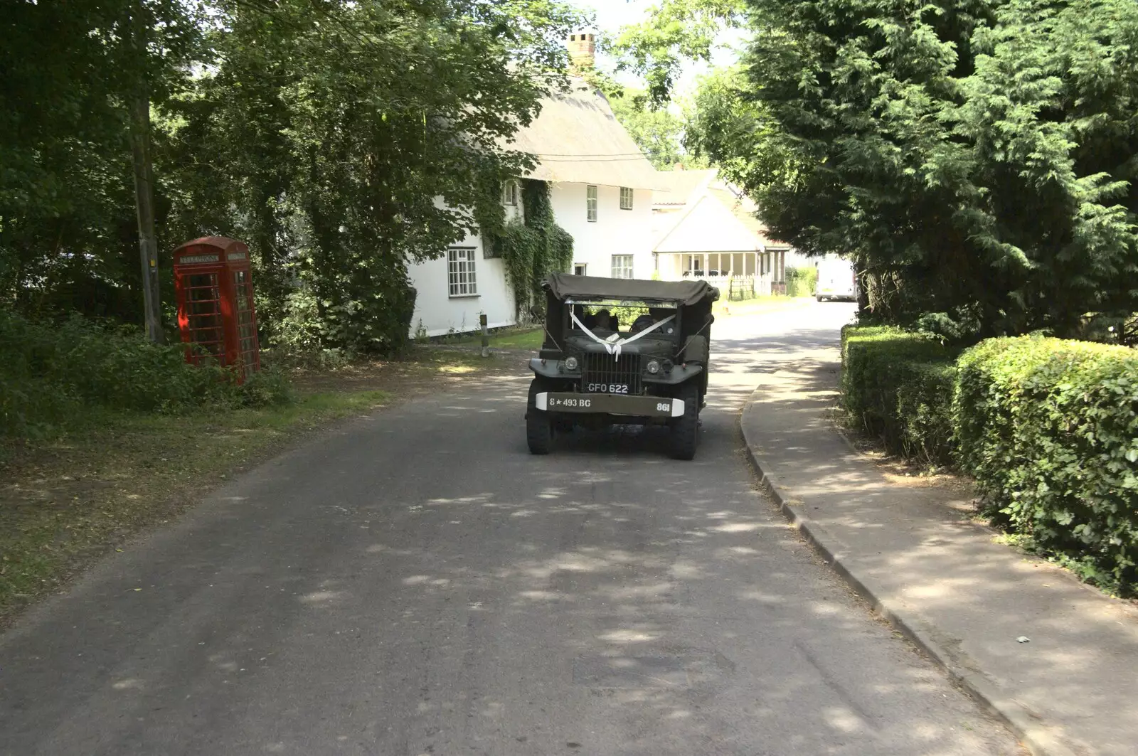 The Jeep in Brome Street, from Clive and Suzanne's Wedding, Oakley and Brome, Suffolk - 10th July 2010