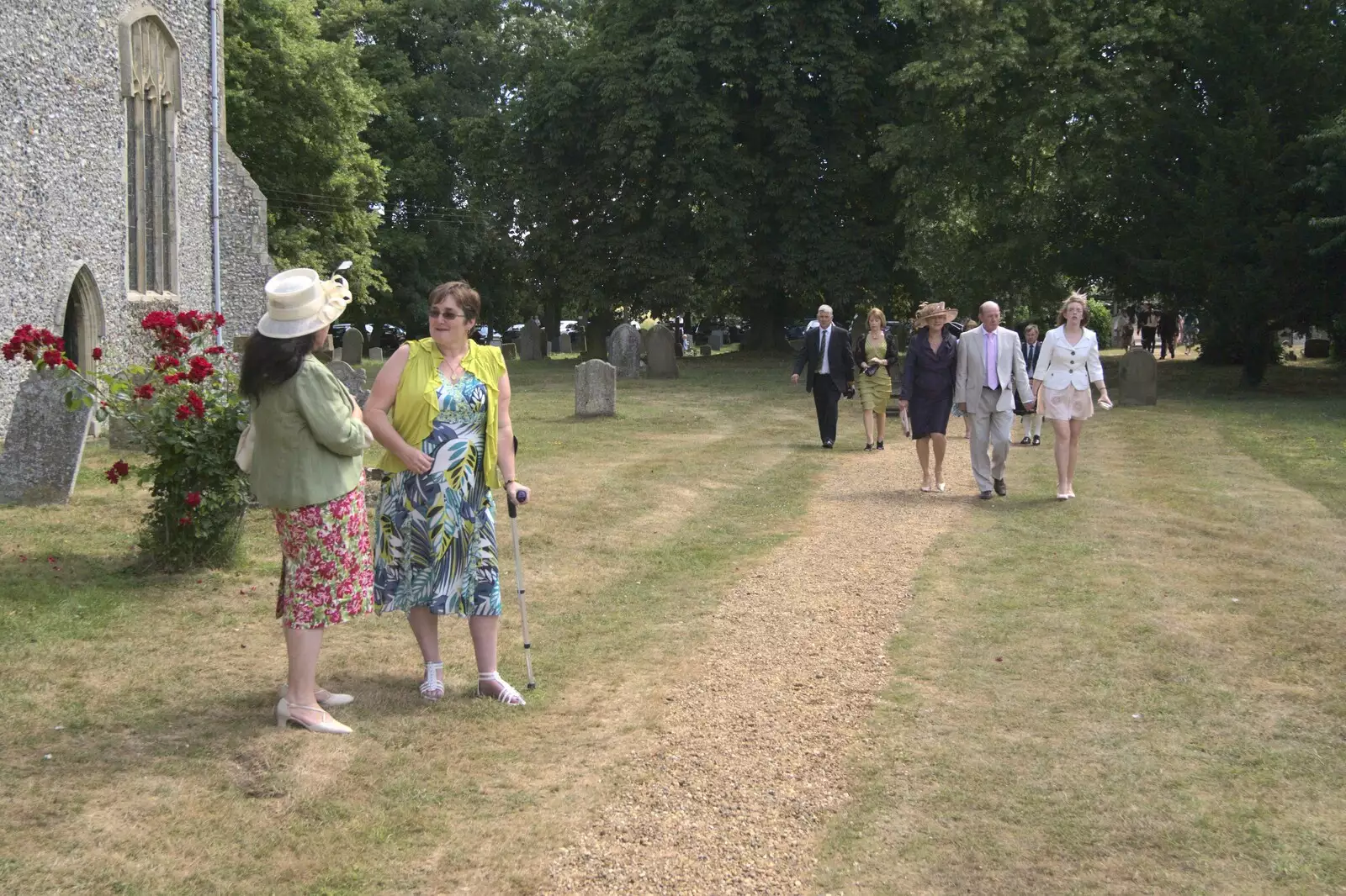 In the churchyard, from Clive and Suzanne's Wedding, Oakley and Brome, Suffolk - 10th July 2010