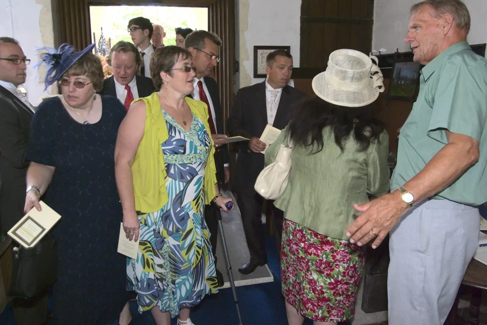 People pile into the church, from Clive and Suzanne's Wedding, Oakley and Brome, Suffolk - 10th July 2010