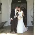 A kiss in the porch, Clive and Suzanne's Wedding, Oakley and Brome, Suffolk - 10th July 2010