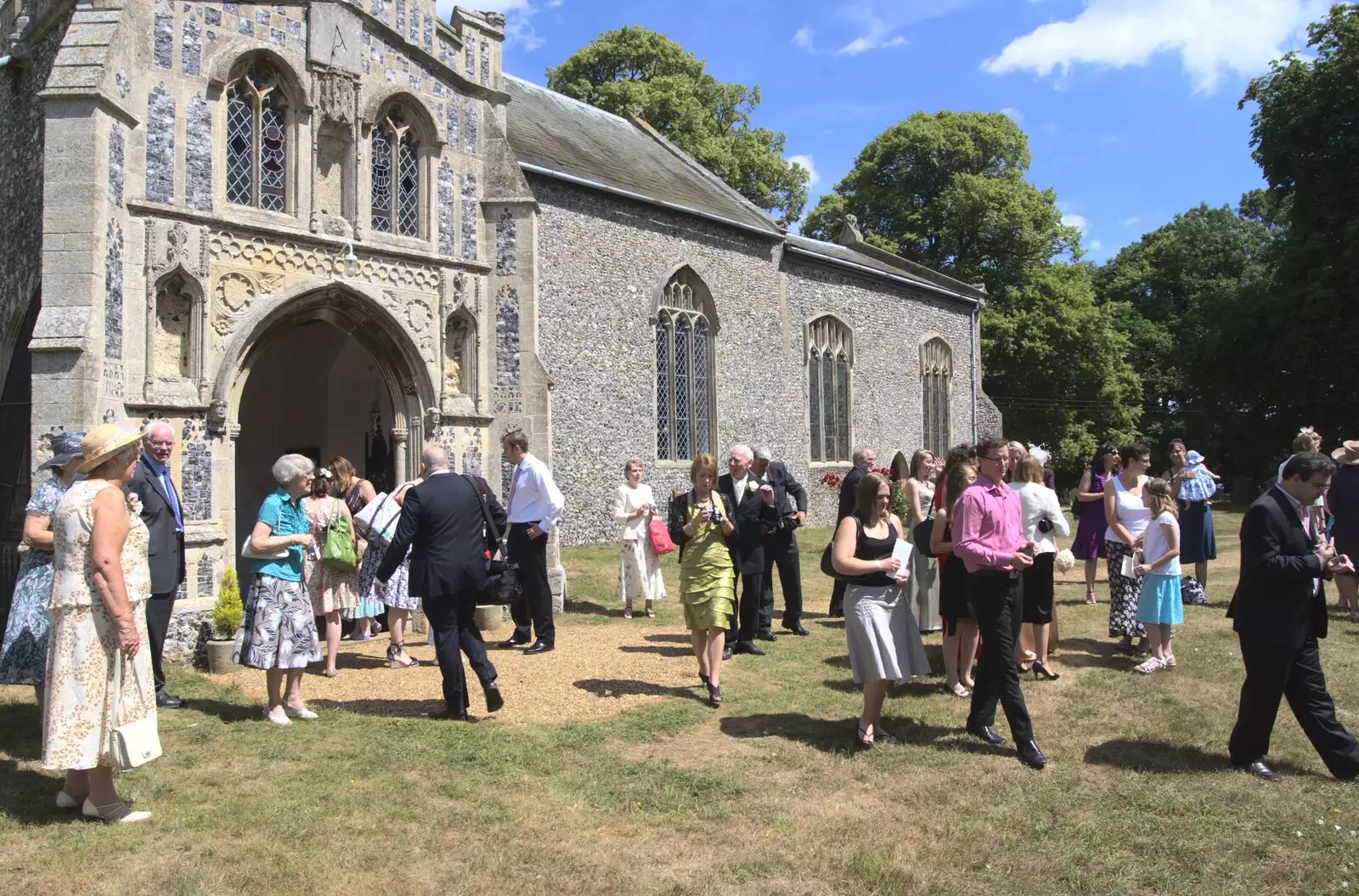 Crowds outside the church, from Clive and Suzanne's Wedding, Oakley and Brome, Suffolk - 10th July 2010