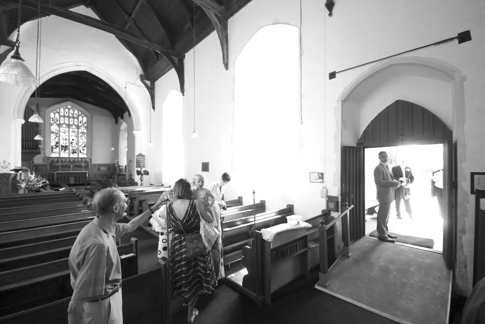 The church empties, from Clive and Suzanne's Wedding, Oakley and Brome, Suffolk - 10th July 2010