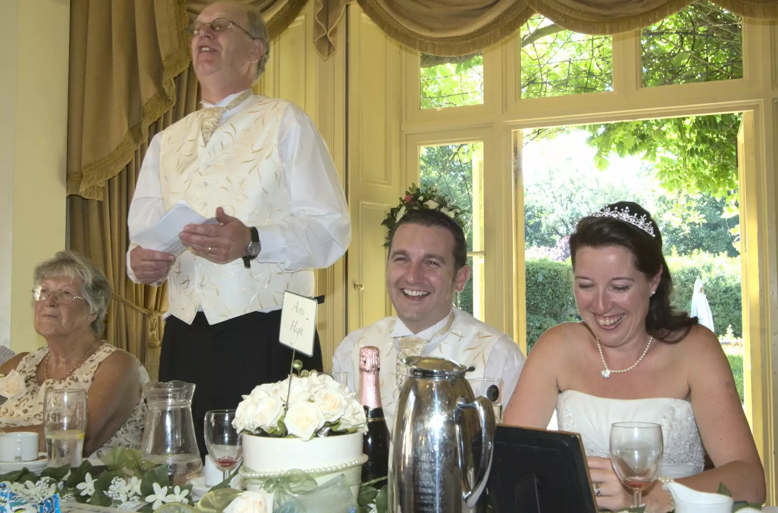 Clive has a laff, from Clive and Suzanne's Wedding, Oakley and Brome, Suffolk - 10th July 2010