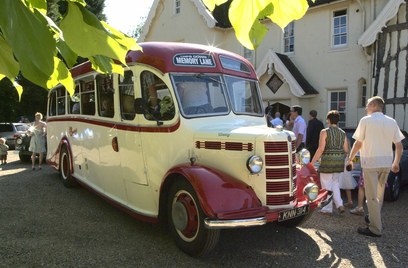 The lovely 1950s 'Memory Lane' bus from Clive and Suzanne's Wedding, Oakley and Brome, Suffolk - 10th July 2010