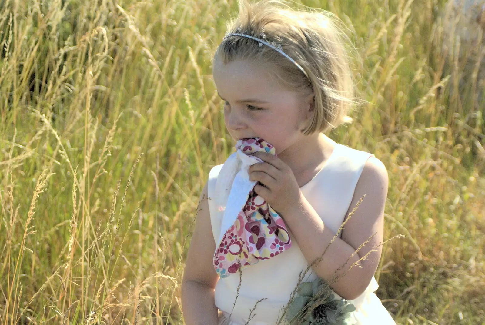 The bridesmaid eats a hat, from Clive and Suzanne's Wedding, Oakley and Brome, Suffolk - 10th July 2010