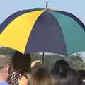 An umbrella provides some relief from the sun, Clive and Suzanne's Wedding, Oakley and Brome, Suffolk - 10th July 2010