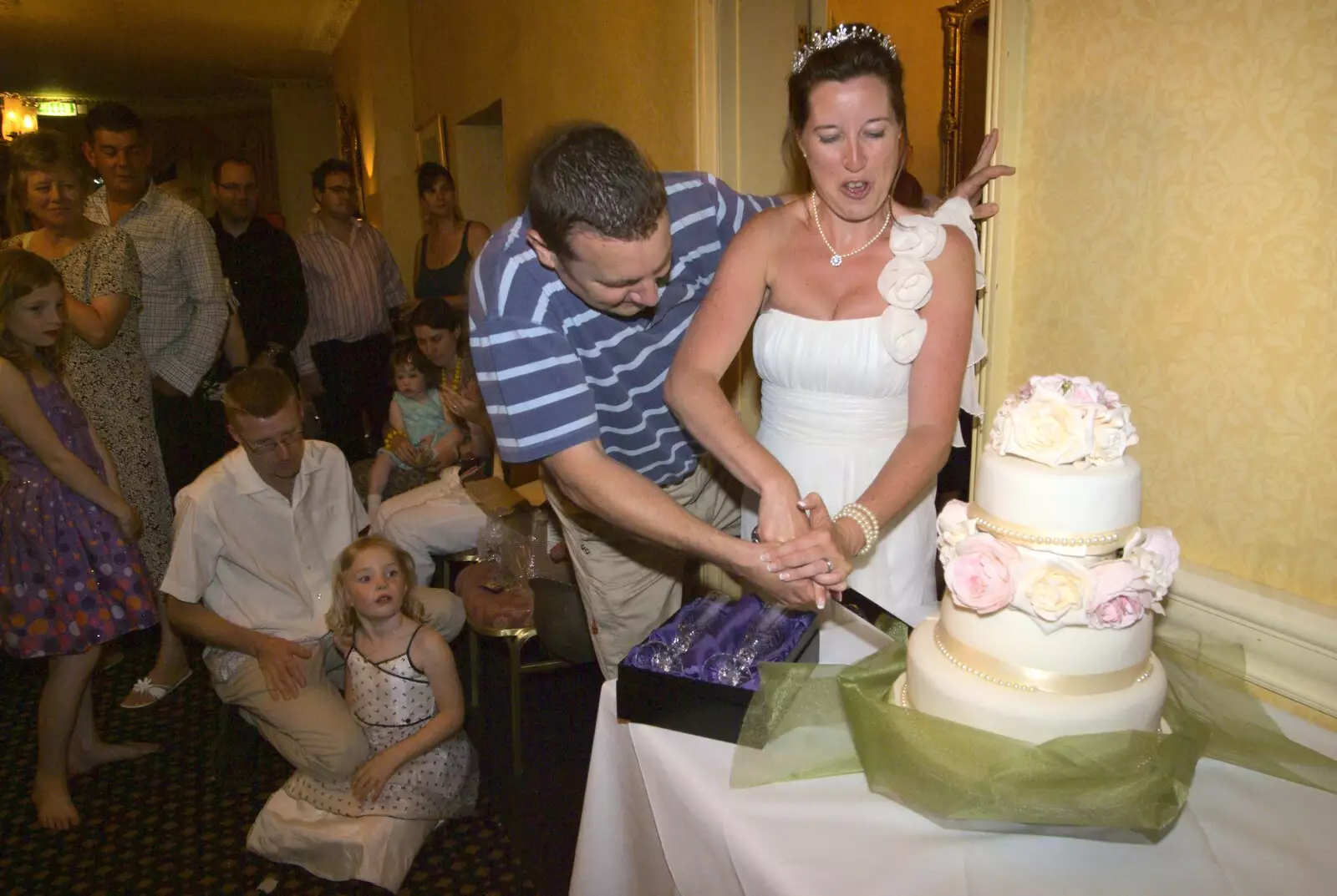 Clive and Suzanne cut a cake, from Clive and Suzanne's Wedding, Oakley and Brome, Suffolk - 10th July 2010