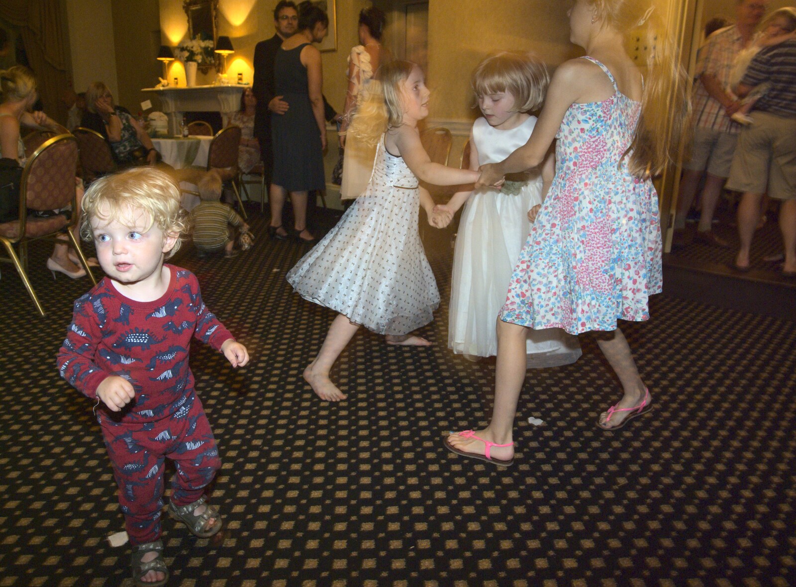 Fred dances in pyjamas from Clive and Suzanne's Wedding, Oakley and Brome, Suffolk - 10th July 2010