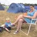 Fred and Isobel get installed in the campsite, The Fifth Latitude Festival, Henham Park, Suffolk - 16th July 2010