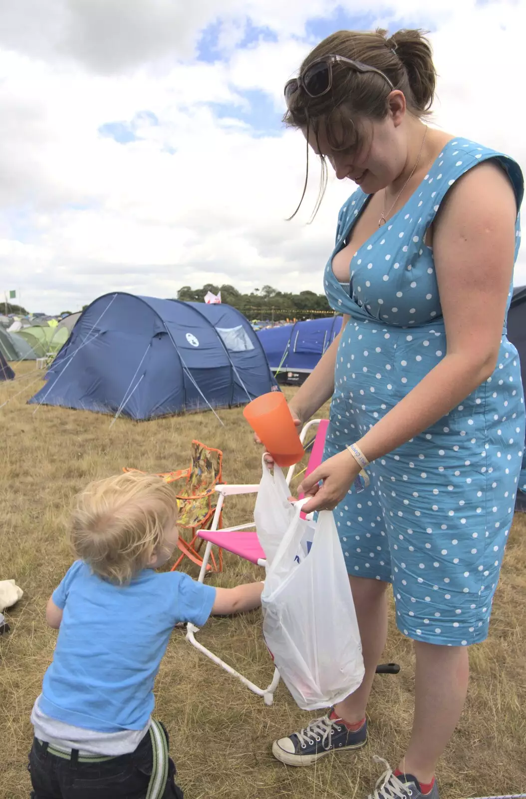 Fred rummages fo a snack, from The Fifth Latitude Festival, Henham Park, Suffolk - 16th July 2010