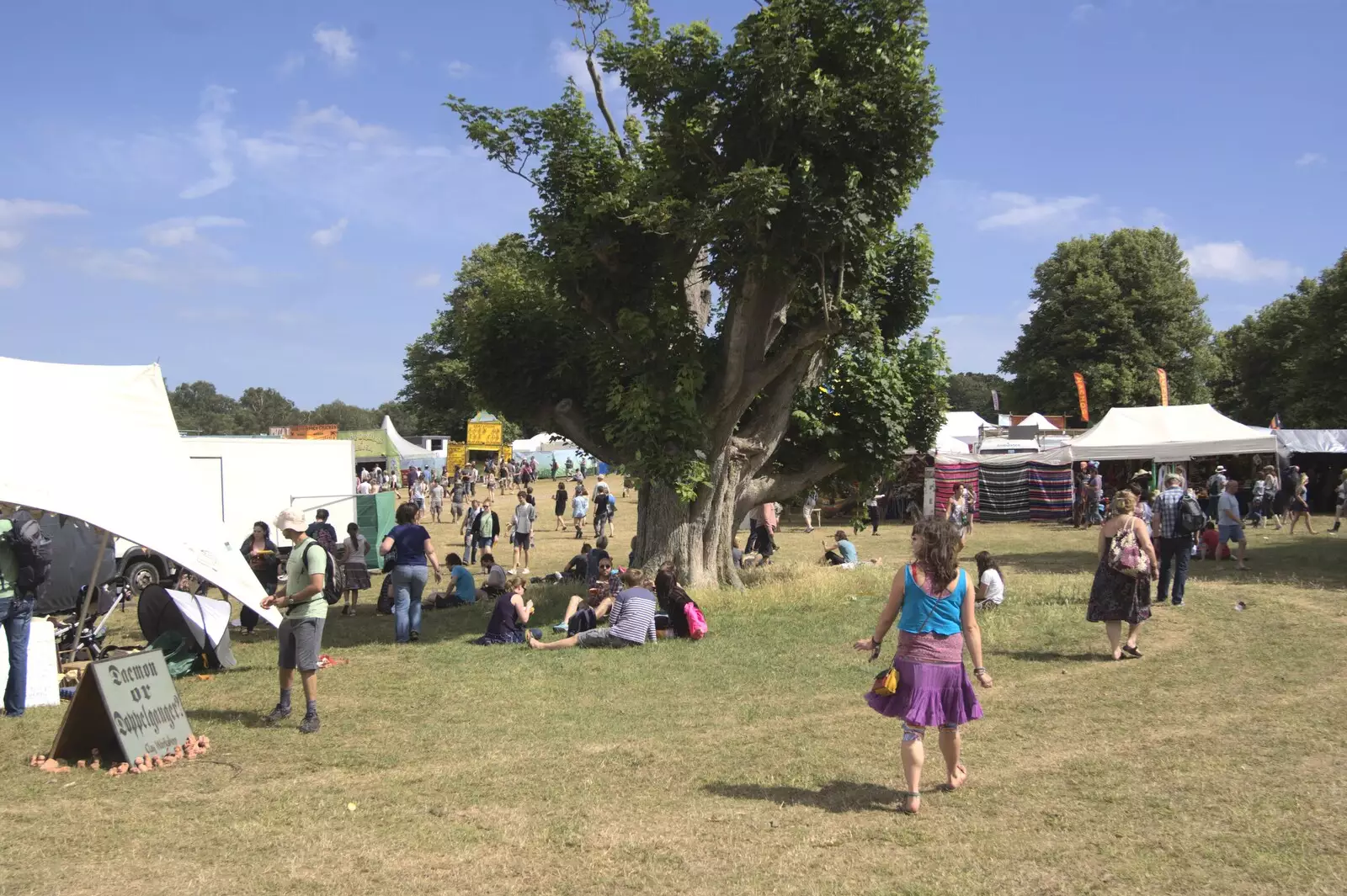 A much-needed source of shade, from The Fifth Latitude Festival, Henham Park, Suffolk - 16th July 2010