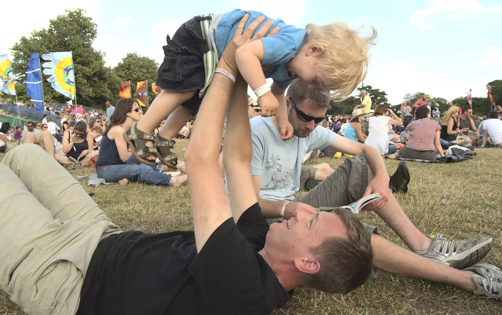 Nosher flings Fred into the air, from The Fifth Latitude Festival, Henham Park, Suffolk - 16th July 2010