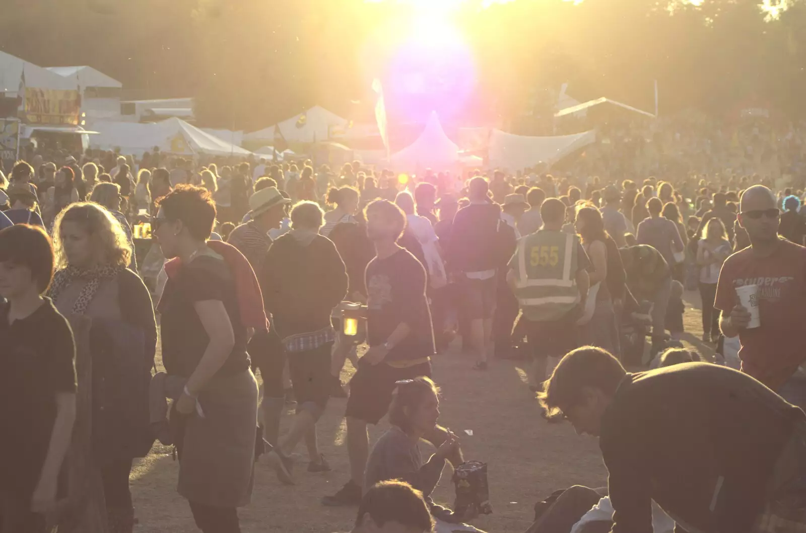 More crowds in the setting sun, from The Fifth Latitude Festival, Henham Park, Suffolk - 16th July 2010