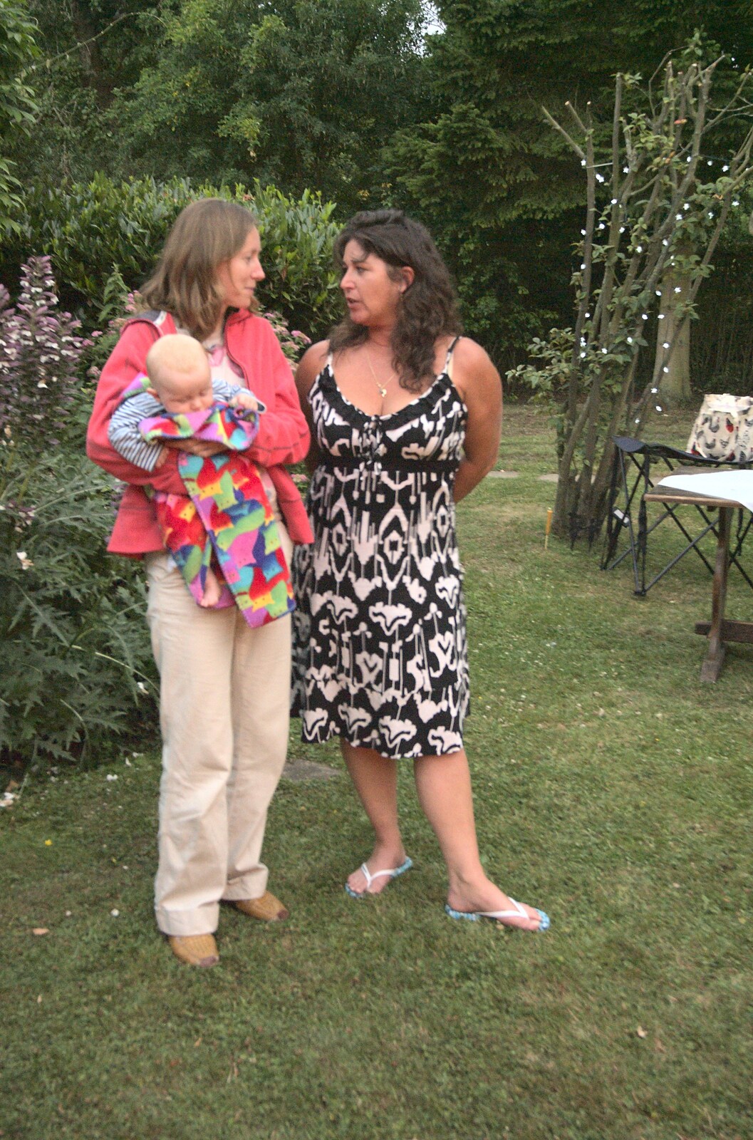 Martina talks to Gail from Nigel and Gail's Anniversary Bash, Thrandeston Great Green, Suffolk - 24th July 2010