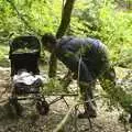 Philly checks the sleeping baby, A Walk in Devil's Glen, County Wicklow, Ireland - 31st July 2010