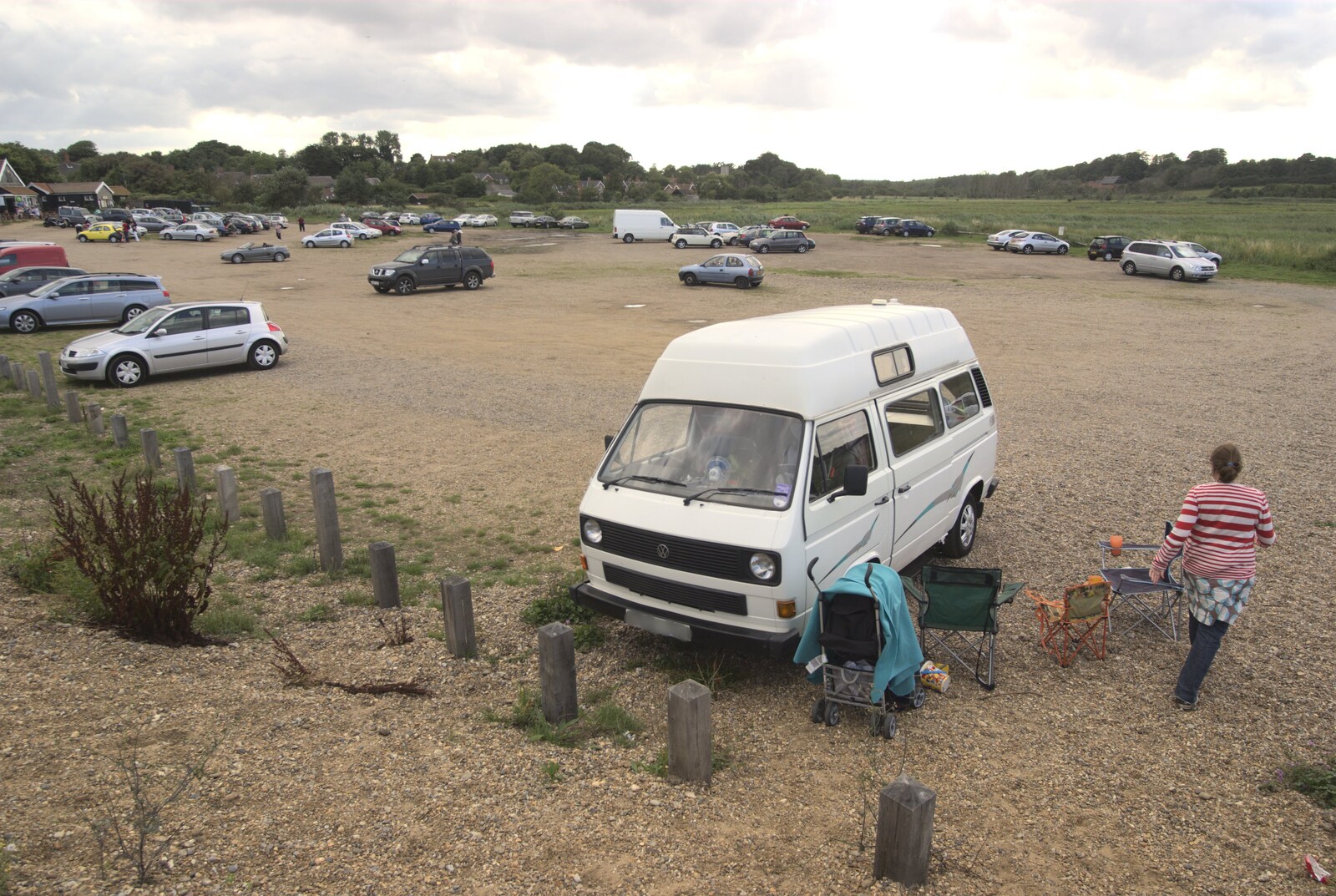 The BSCC at the Beaky, and The Campervan's First Trip, Dunwich and Aldeburgh, Suffolk - 8th August 2010: The camper van in Dunwich beach car park