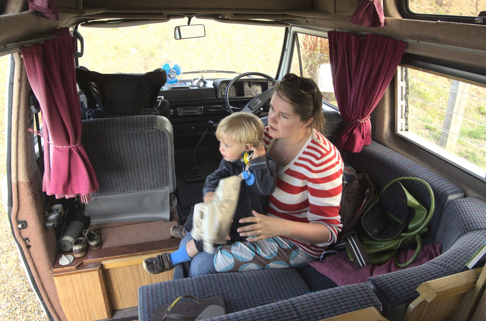 The BSCC at the Beaky, and The Campervan's First Trip, Dunwich and Aldeburgh, Suffolk - 8th August 2010: Fred and Isobel in the van