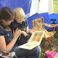 Isobel reads The Boy a story, The BSCC at Mellis, and a Campervan Trip, Great Hockham, Norfolk - 15th August 2010