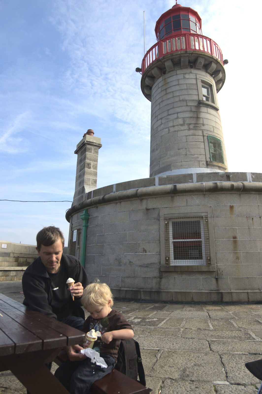 A Day in Dun Laoghaire, County Dublin, Ireland - 3rd September 2010: Nosher and The Boy demolish some ice creams