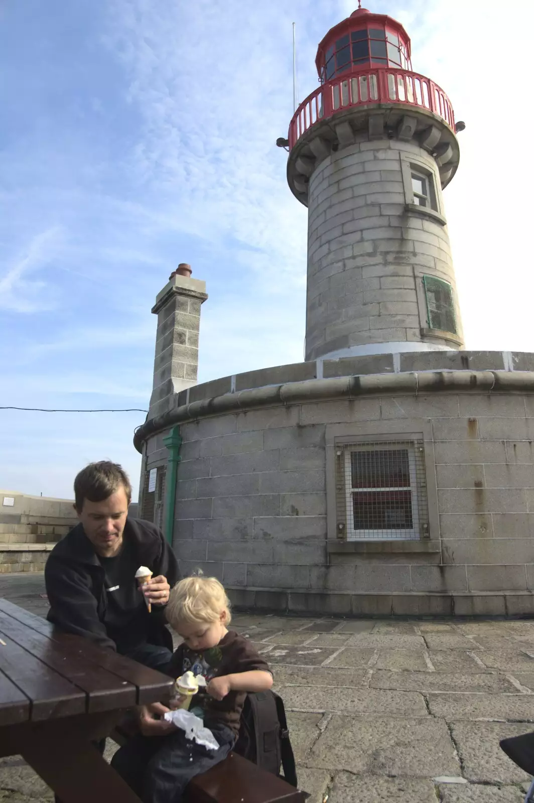 Nosher and The Boy demolish some ice creams, from A Day in Dun Laoghaire, County Dublin, Ireland - 3rd September 2010