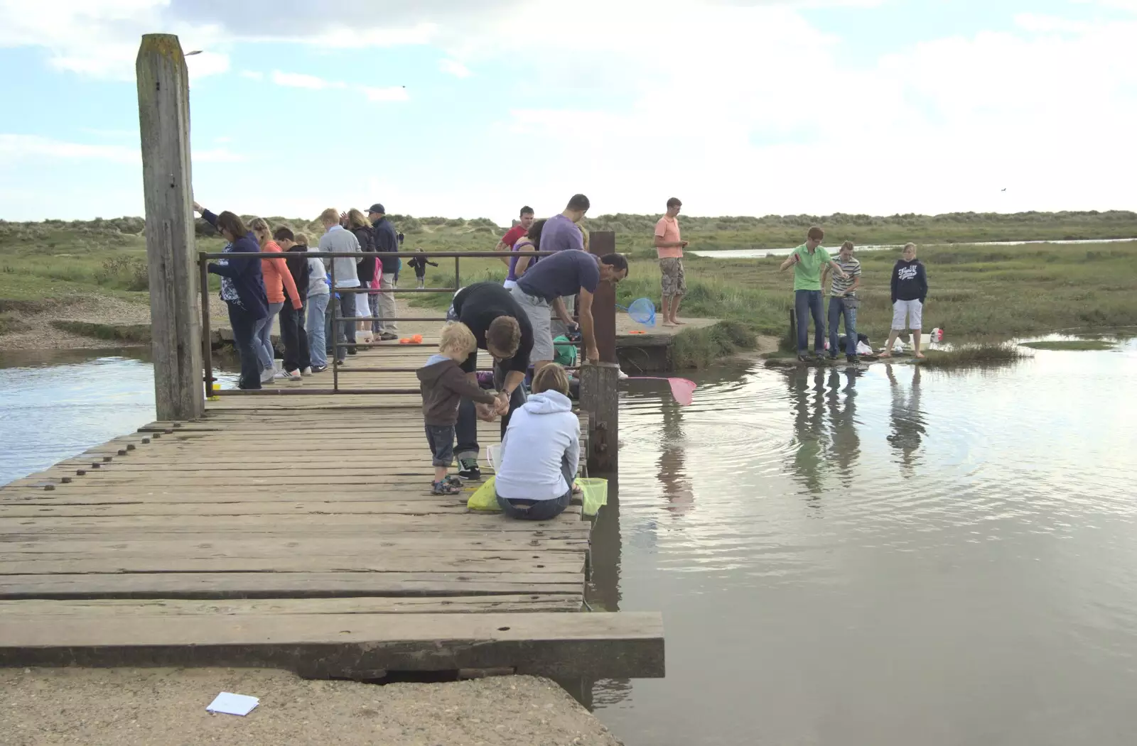 Crabbers on the bridge, from A Trip to Walberswick, Suffolk - 12th September 2010