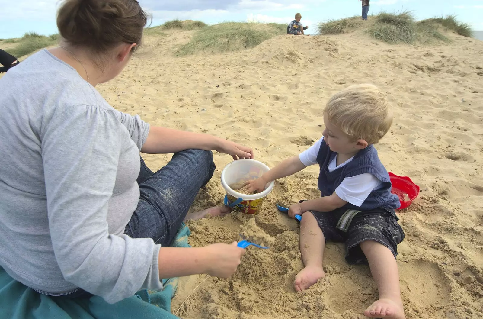 Building sand castles, from A Trip to Walberswick, Suffolk - 12th September 2010