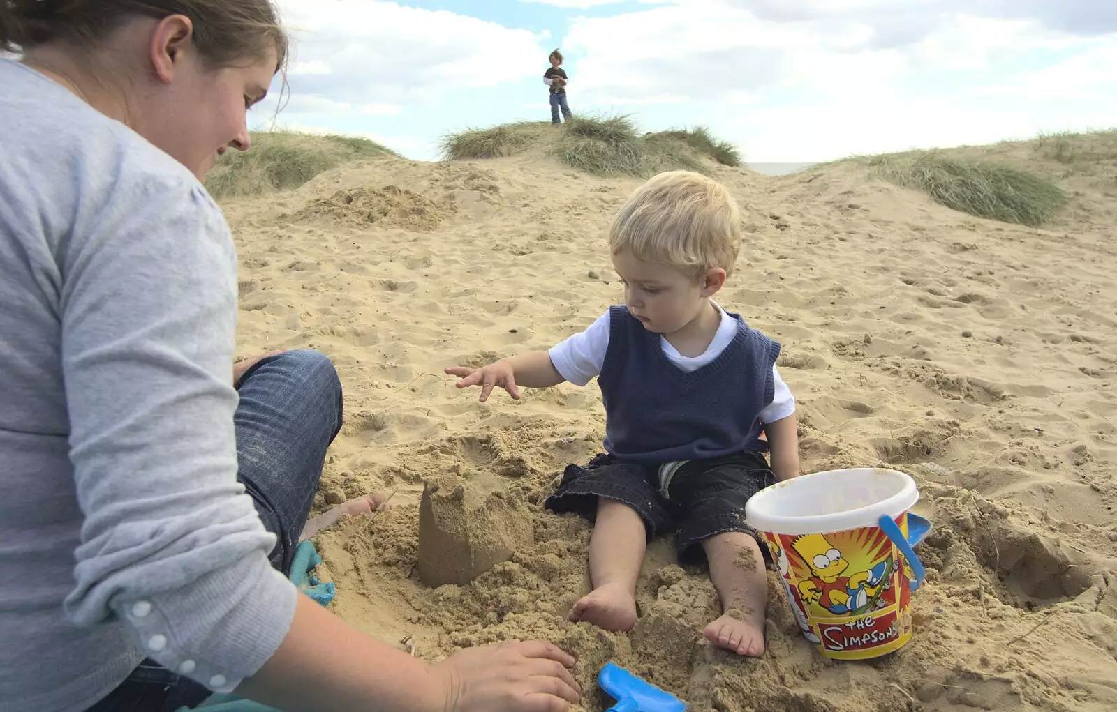 Fred builds a sand castle, from A Trip to Walberswick, Suffolk - 12th September 2010