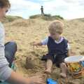 A Trip to Walberswick, Suffolk - 12th September 2010, Fred builds a sand castle