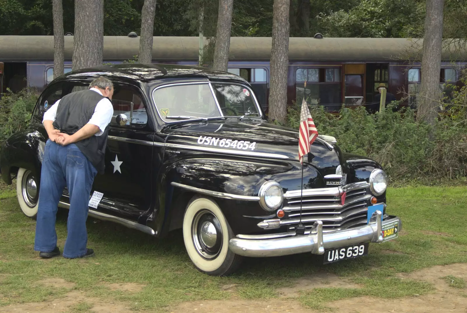 A very shiny black Plymouth, from A 1940s Steam Weekend, Holt and Sheringham, Norfolk - 18th September 2010