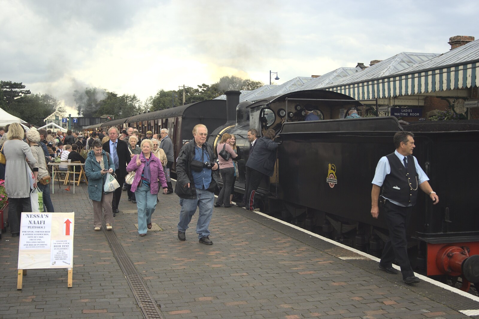 On the platform at Sheringham from A 1940s Steam Weekend, Holt and Sheringham, Norfolk - 18th September 2010
