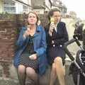 Isobel and Suzanne on the seafront at Sheringham, A 1940s Steam Weekend, Holt and Sheringham, Norfolk - 18th September 2010