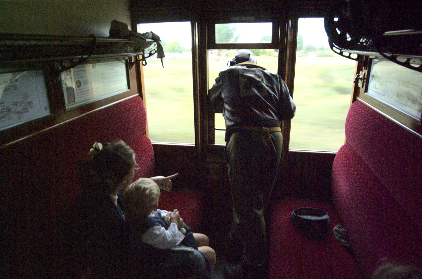 Clive sticks his head out of the window from A 1940s Steam Weekend, Holt and Sheringham, Norfolk - 18th September 2010