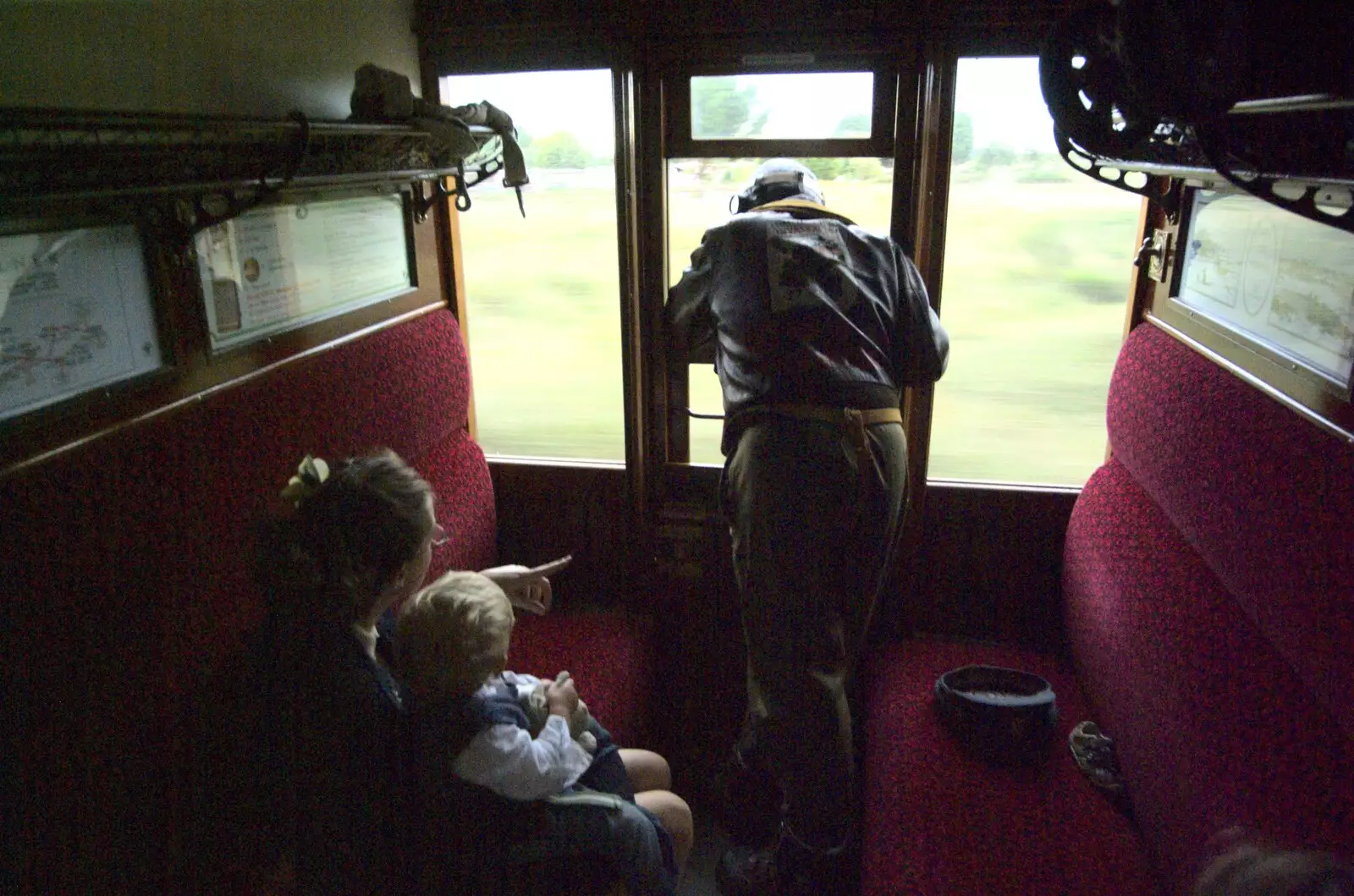 Clive sticks his head out of the window, from A 1940s Steam Weekend, Holt and Sheringham, Norfolk - 18th September 2010