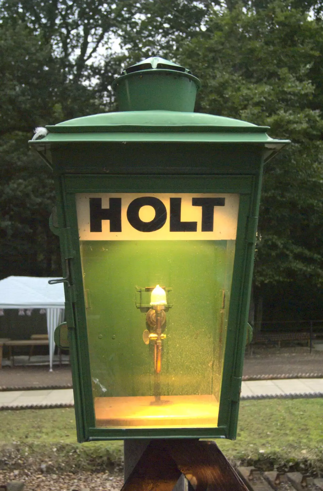 Holt station comes equipped with actual gas lights, from A 1940s Steam Weekend, Holt and Sheringham, Norfolk - 18th September 2010