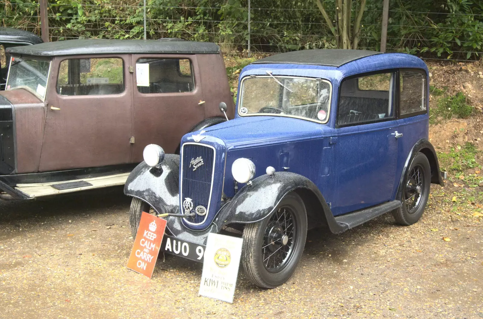 A blue Austin Seven, from A 1940s Steam Weekend, Holt and Sheringham, Norfolk - 18th September 2010