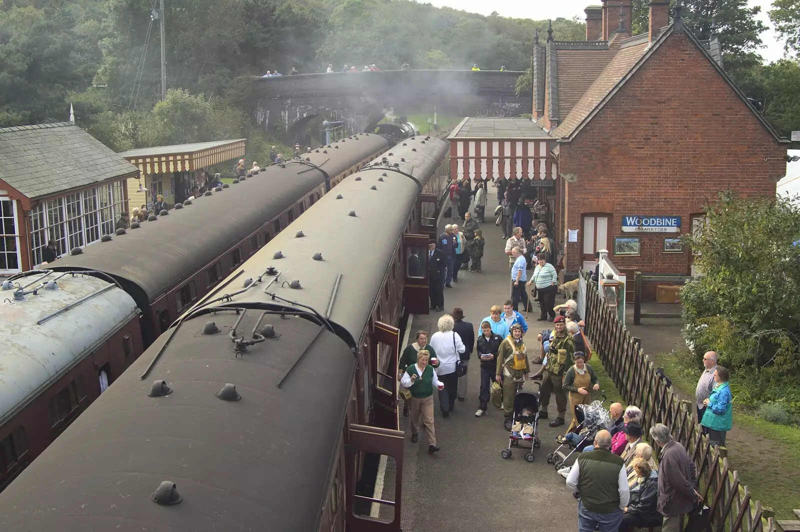 A crowded station, from A 1940s Steam Weekend, Holt and Sheringham, Norfolk - 18th September 2010