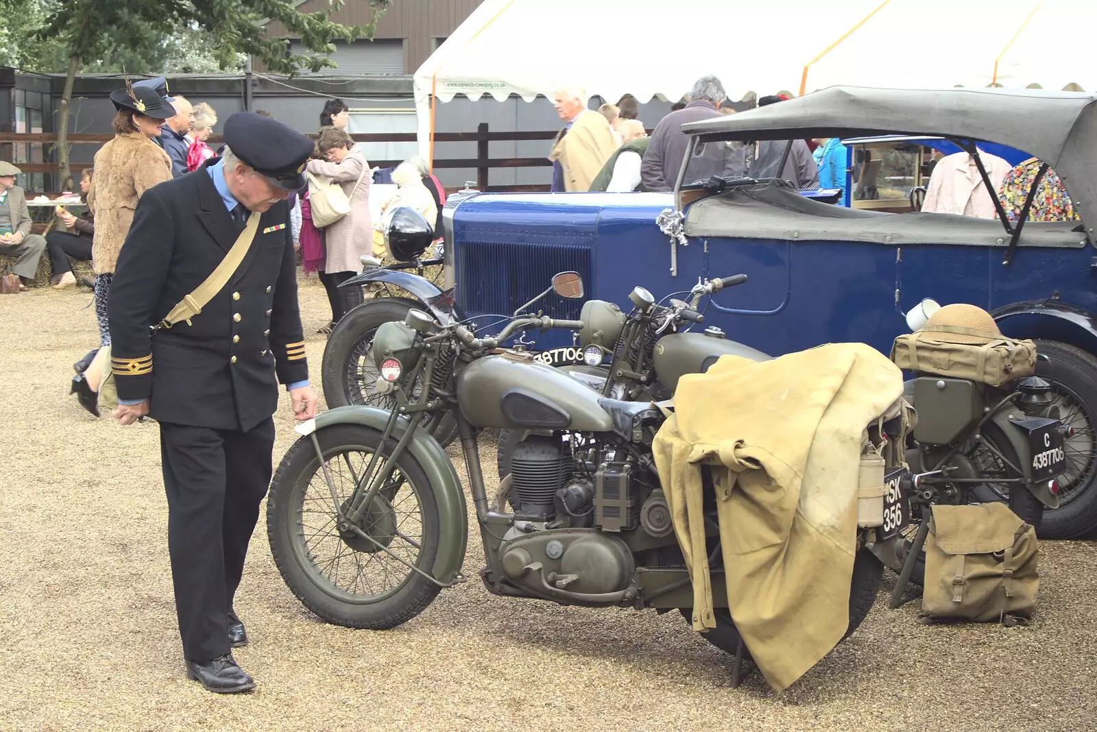 A vintage motorcycle, from A 1940s Steam Weekend, Holt and Sheringham, Norfolk - 18th September 2010