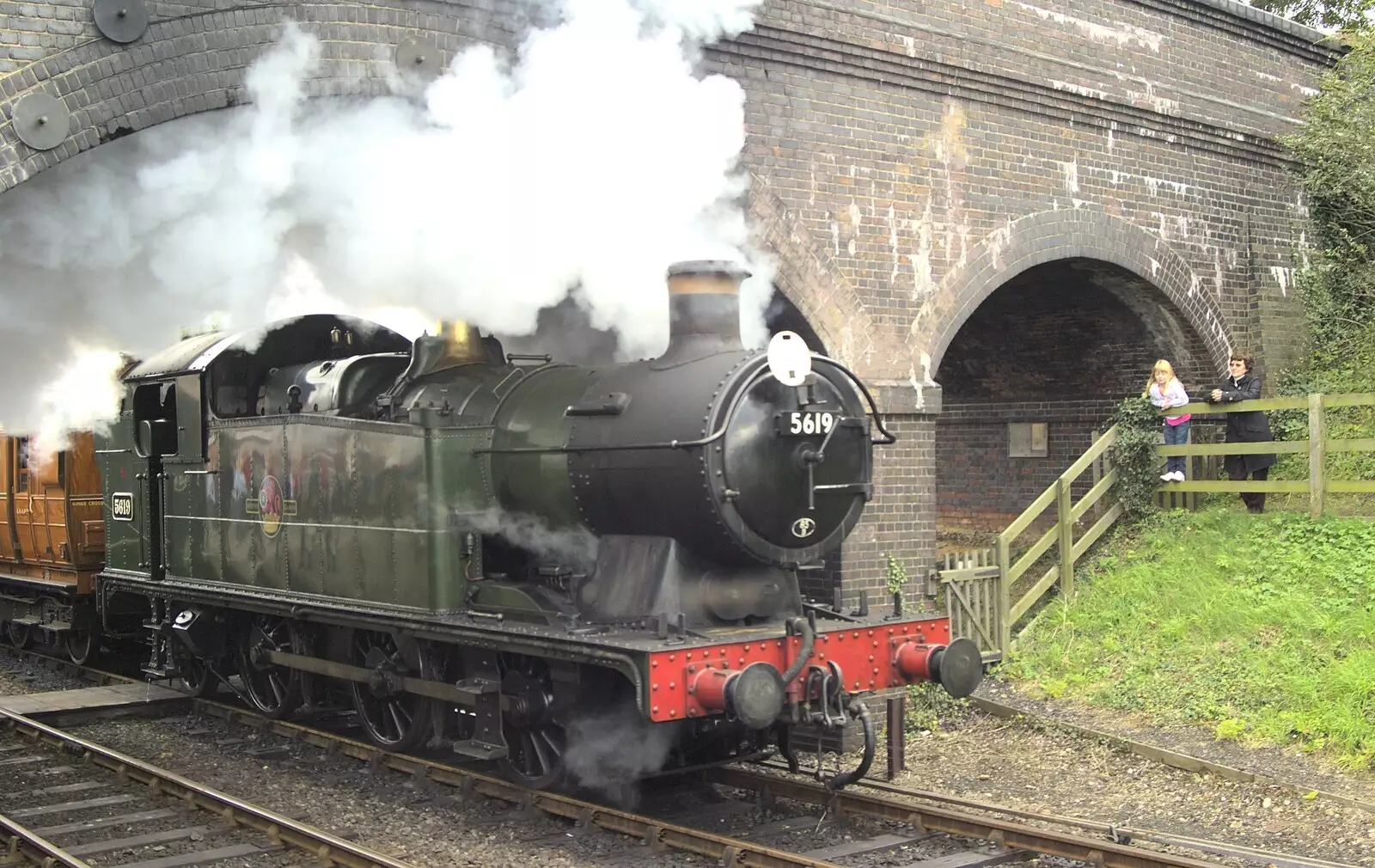 GWR 56xx train 5619 pulls out of Weybourne station, from A 1940s Steam Weekend, Holt and Sheringham, Norfolk - 18th September 2010