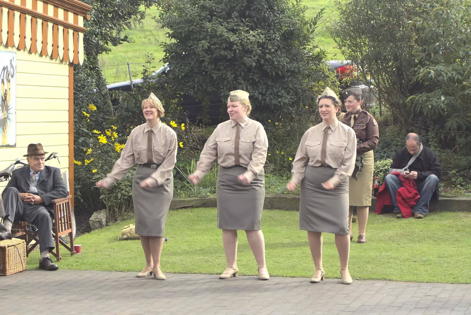 The Andrews Sisters, sort of, from A 1940s Steam Weekend, Holt and Sheringham, Norfolk - 18th September 2010