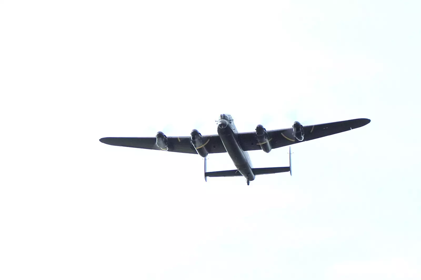 The BBMF Lancaster flies in, from A 1940s Steam Weekend, Holt and Sheringham, Norfolk - 18th September 2010