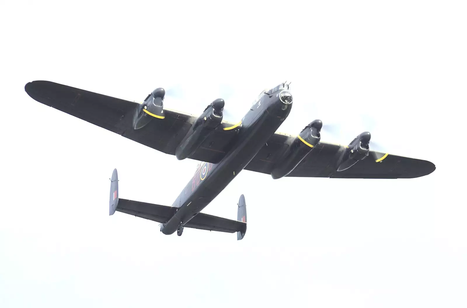 A Lancaster bomber flies over low, from A 1940s Steam Weekend, Holt and Sheringham, Norfolk - 18th September 2010