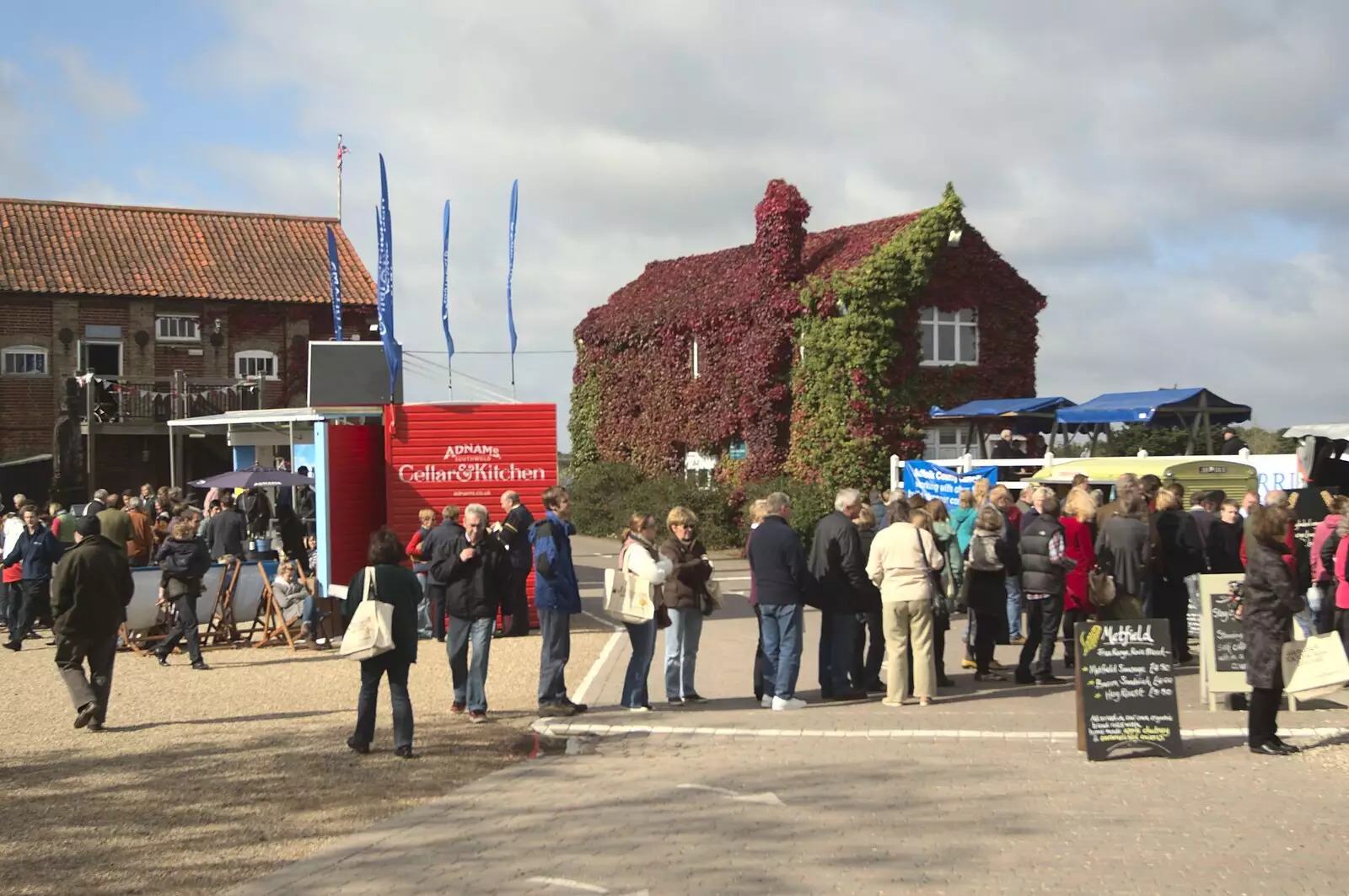 Out in the yard, from The Aldeburgh Food Festival, Snape Maltings, Suffolk - 25th September 2010